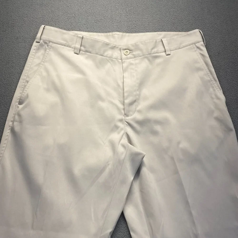 Nike Golf Tech Pants Mens 36x32 Ivory Dri Fit Straight Leg Preppy Classic